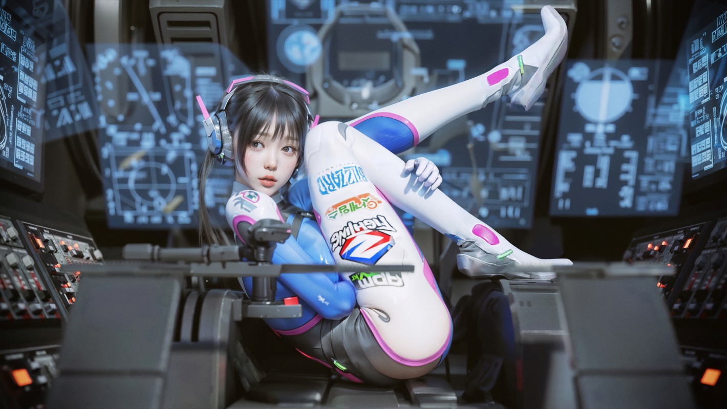 守望先锋 D.Va 同人 机械 屏幕 4K高清壁纸
